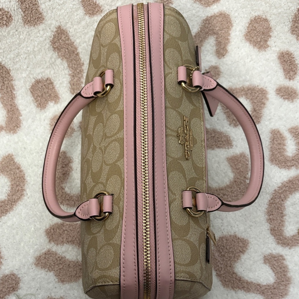 Coach Pink and Tan Rowan Satchel Bag - Picture 9 of 9